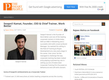  
Swapnil Kamat, Founder, CEO & Chief Trainer, Work Better 