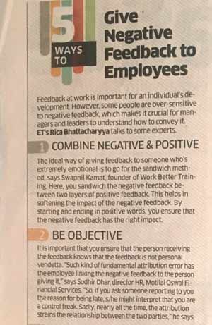 5 ways to give negative feedback to employees